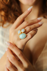 Amazonite & Moonstone Bague